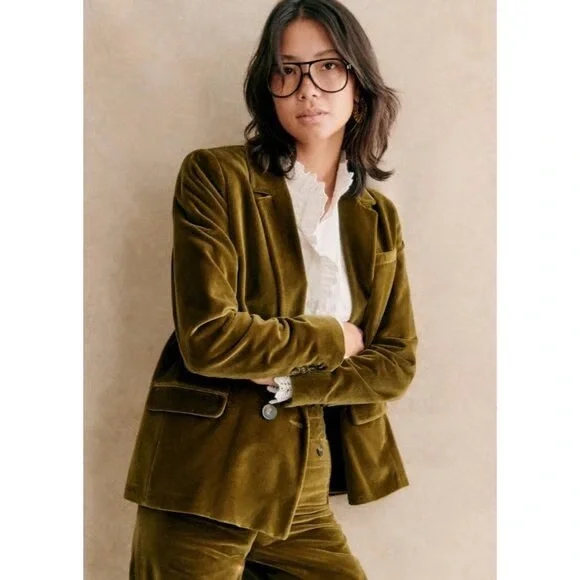 Sezane Olive Christie Jacket Size 36 - Picture 1 of 9